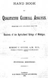 Sample image of Hand Book of Qualitative Chemical Analysis Selected and Arranged for the students of the Agricultural College of Michigan